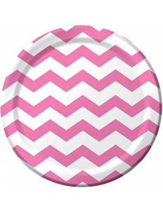 Pratos Chevron Rosa Forte